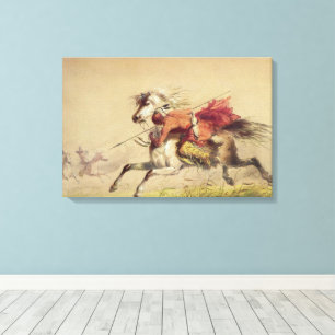 Blue Water Creek Battle By Alfred Jacob Miller Canvas Print