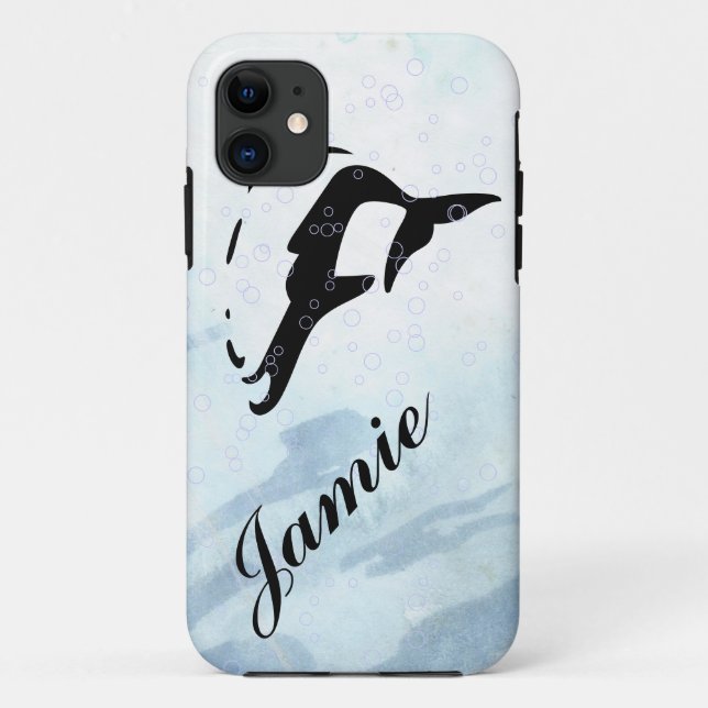 blue water DOLPHIN  iphone covers (Back)