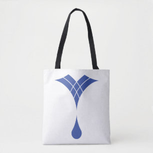 blue water drop design tote bag