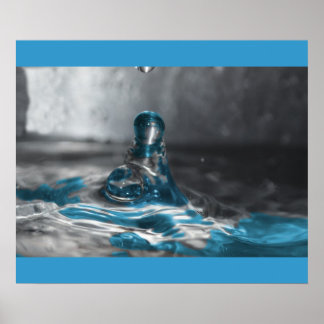 blue water drop poster