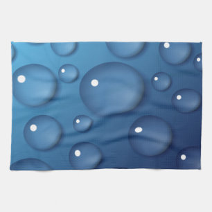 Blue Water Drop Texture Kitchen Towel