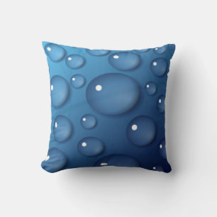 Blue Water Drop Texture Throw Pillow