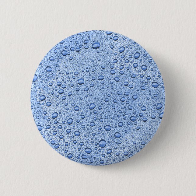 Blue water droplets 2 inch round button (Front)