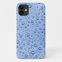 Blue water droplets