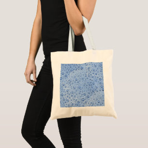 Blue water droplets tote bag