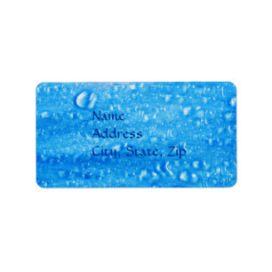 Blue Water Drops Address Label