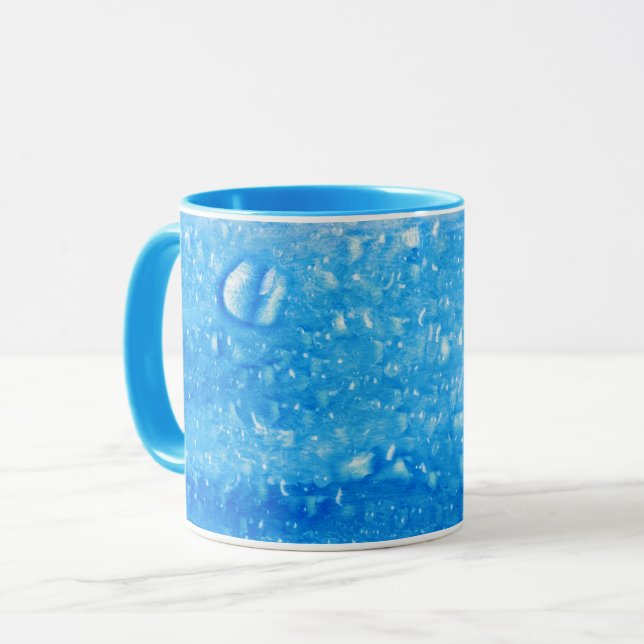 Blue Water Drops Mug (Front Left)