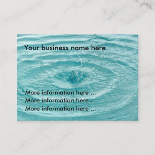 Blue water drops ripples Business Card