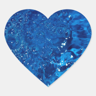 Blue water heart sticker