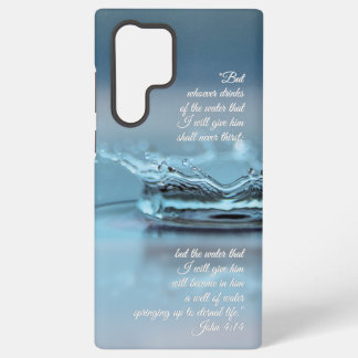 Blue Water Life never thirst Bible Verse John Samsung Galaxy Case