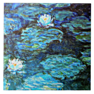 Blue Water Lilies by Monet Tile