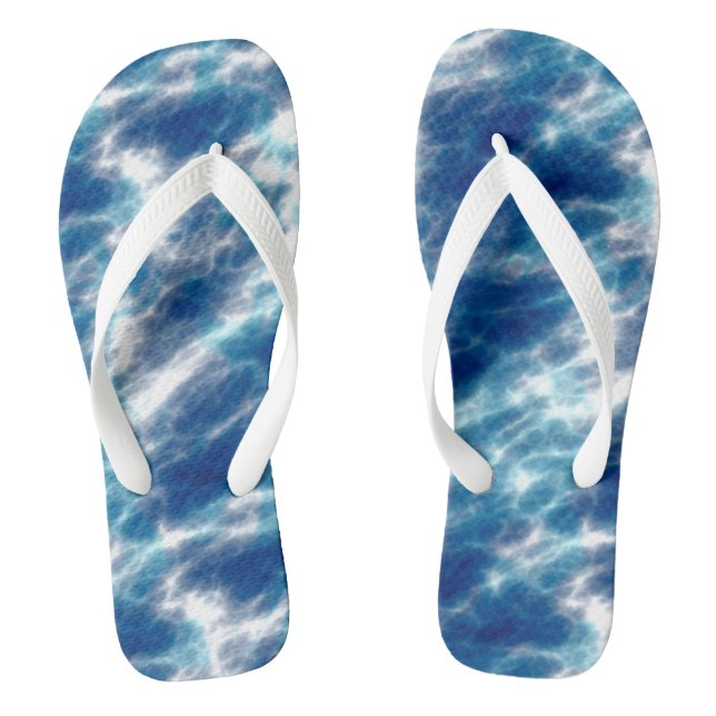 Blue Water Marble   Flip Flops (Footbed)