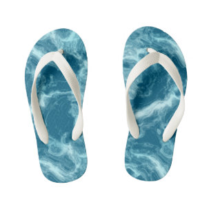 Blue Water Marble   Kid's Flip Flops