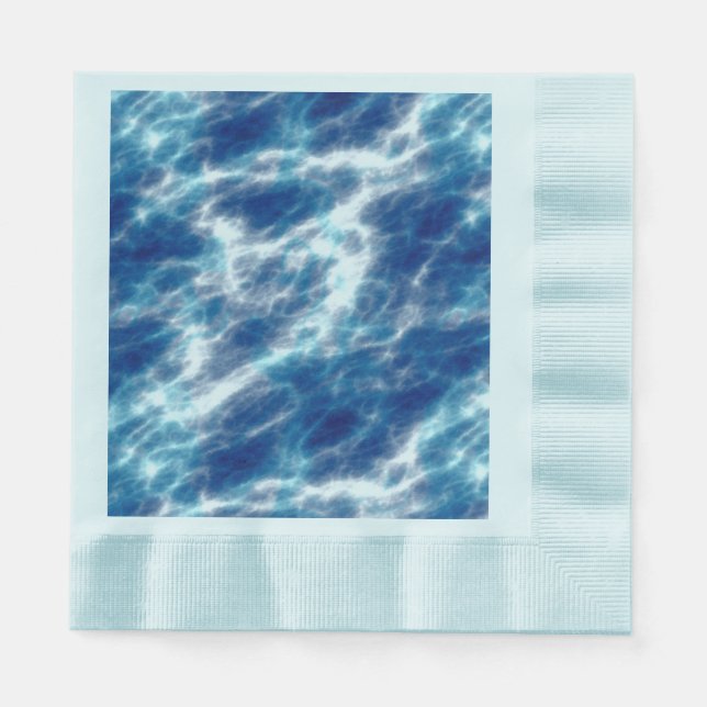 Blue Water Marble  Napkin (Front)