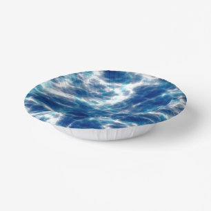 Blue Water Marble Paper Plate