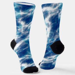 Blue Water Marble Socks