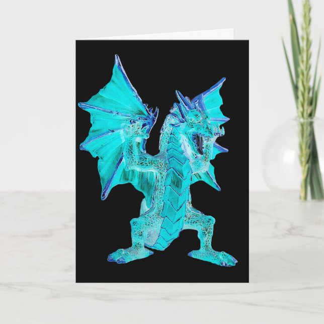 Blue Water Mystical Creature Design, Customisable  Card (Front)