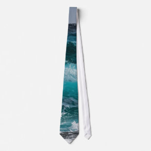 Blue Water Ocean Waves Tie
