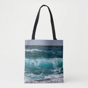 Blue Water Ocean Waves Tote Bag