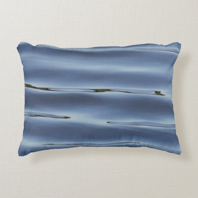 Blue water pattern accent pillow (Front)