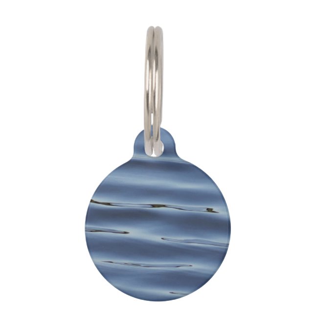 Blue water pattern pet tag (Front)