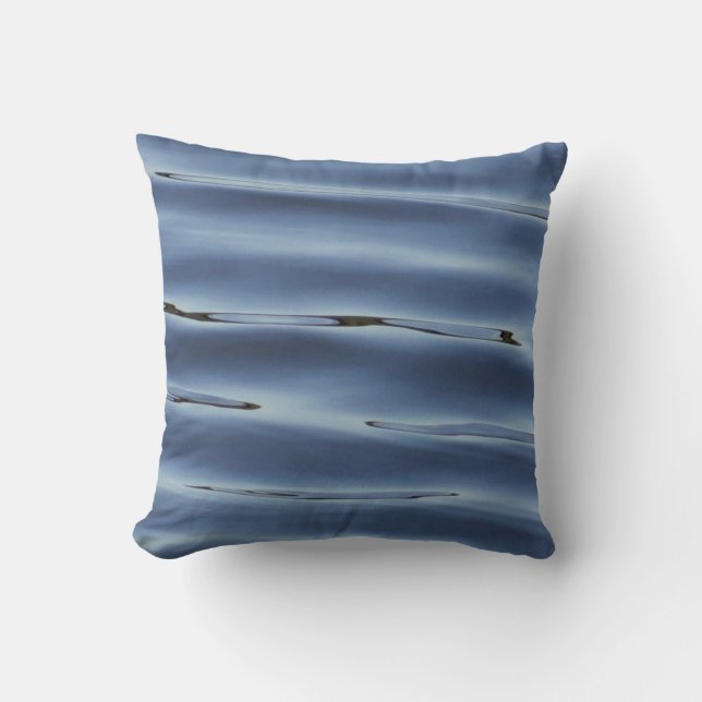 Blue water pattern throw pillow (Front)