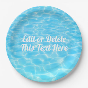 Blue Water Pool Party Beach Party Summer Party Paper Plate