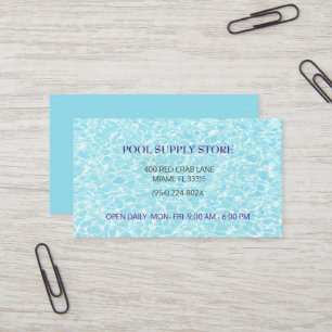 Blue Water Pool supply store/ pool repair  Business Card