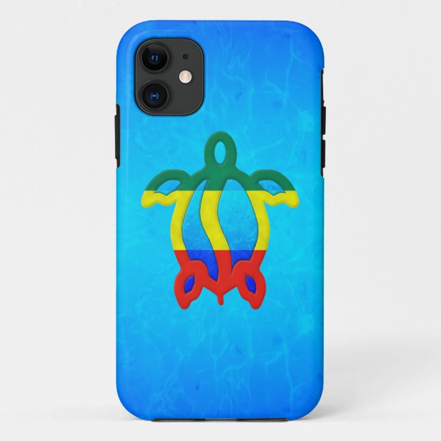 Blue Water Rasta Honu Case-Mate iPhone Case (Back)