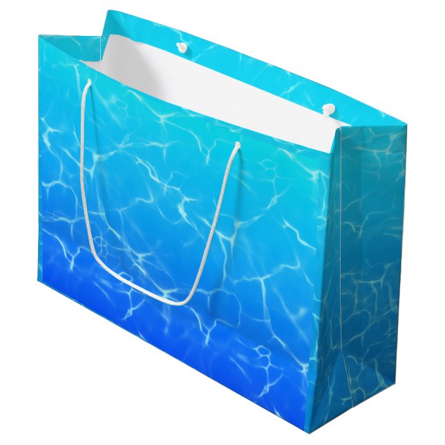 Blue Water Reflecting Large Gift Bag (Front Angled)