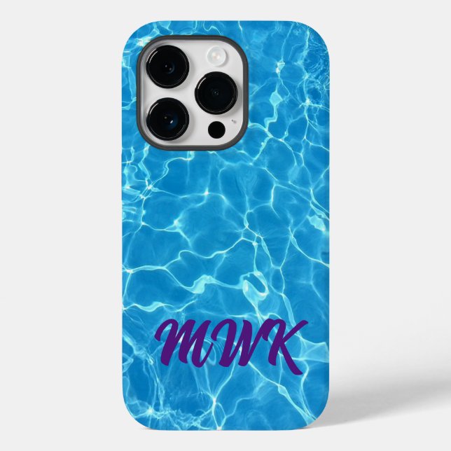 Blue Water Reflections Monogram Case-Mate iPhone Case (Back)