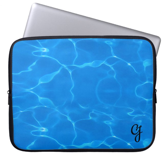 Blue Water Ripples Laptop Sleeve (Front)
