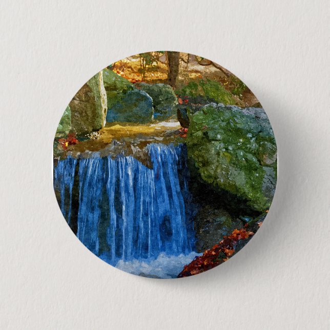 Blue Water Spring 2 Inch Round Button (Front)