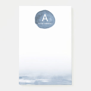 Blue Water Stain   Personalized Post-it Notes