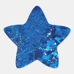 Blue water star sticker