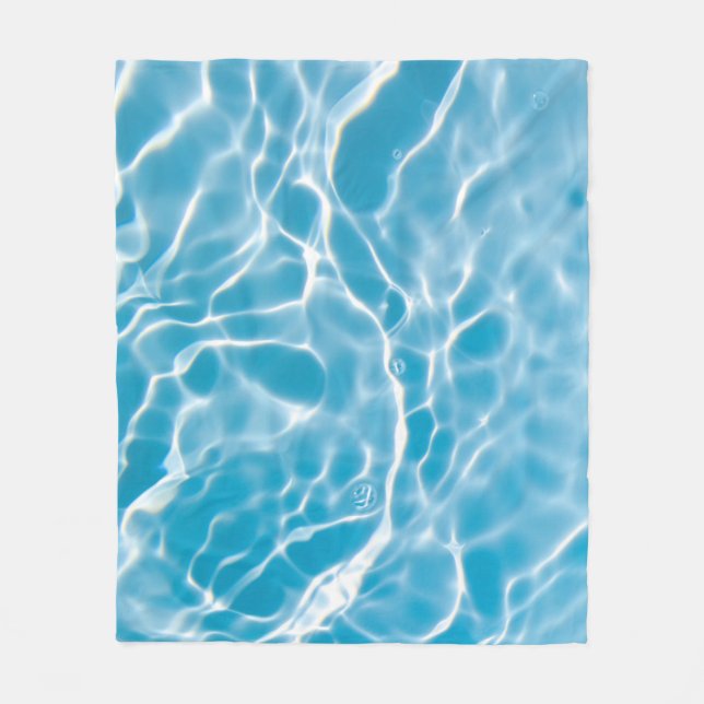 Blue water surface, nature abstract fleece blanket (Front)