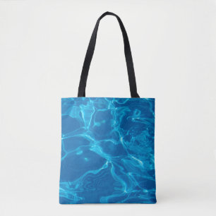 Blue water tote bag