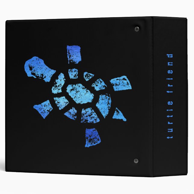 Blue Water Turtle 2" Binder (Back/Spine)