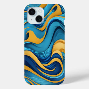 Blue Water Wave Pattern iPhone Case – Flowing Eleg