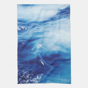 Blue Water Waves in Ocean Kitchen Towel