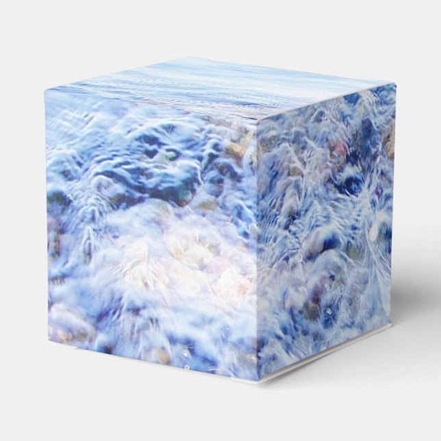 Blue water waving favor box (Back Side)