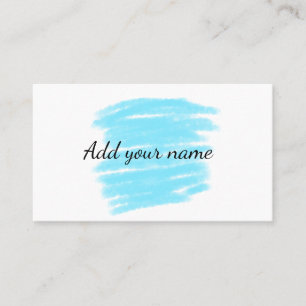 Blue watercolor add name text message here throw business card