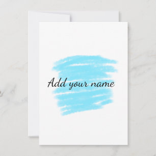 Blue watercolor add name text message here throw card