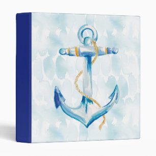Blue Watercolor Anchor Binder
