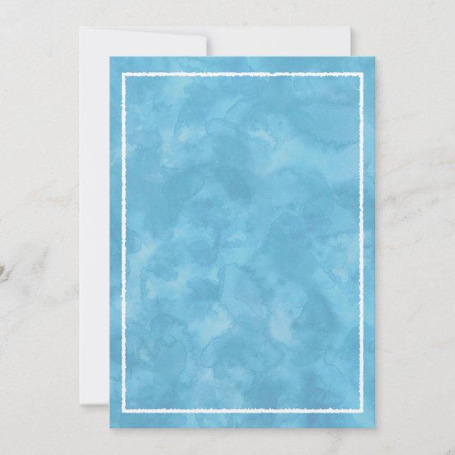 Blue Watercolor Baby Shower Rectangle Template  (Front)