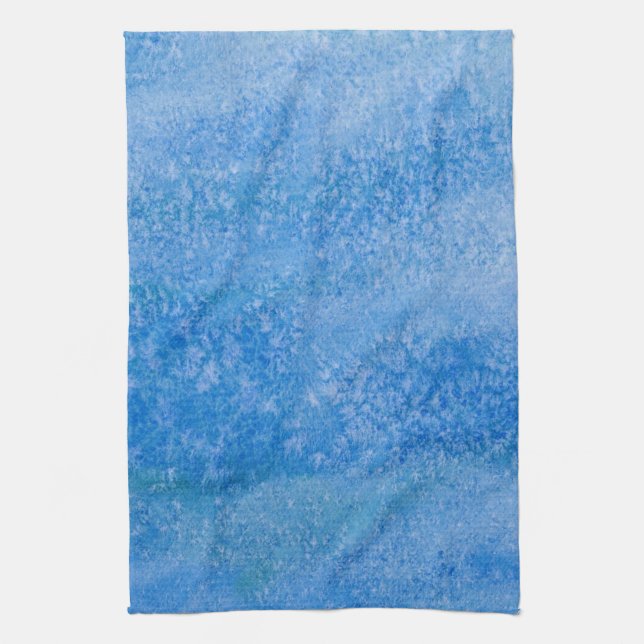 Blue Watercolor Background Kitchen Towel (Vertical)