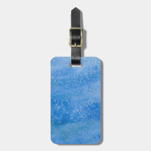 Blue Watercolor Background Luggage Tag