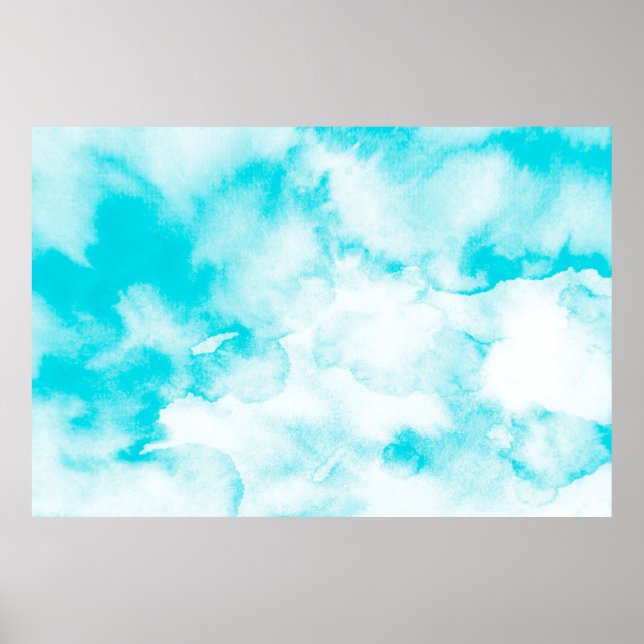 Blue watercolor background poster (Front)