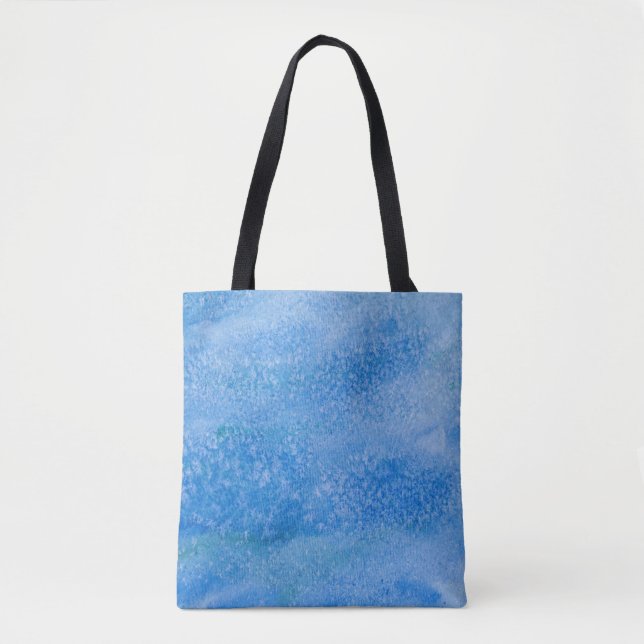 Blue Watercolor Background Tote Bag (Front)