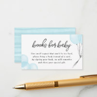 Blue Watercolor Balloons Baby Shower Book Request